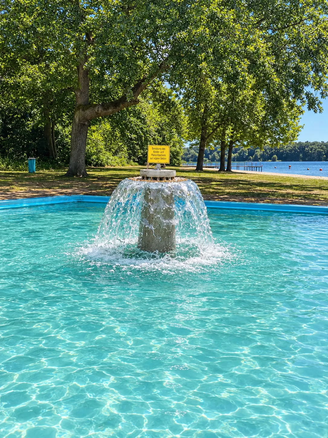 Planschbecken mit Brunnen für Kinder im Freibad